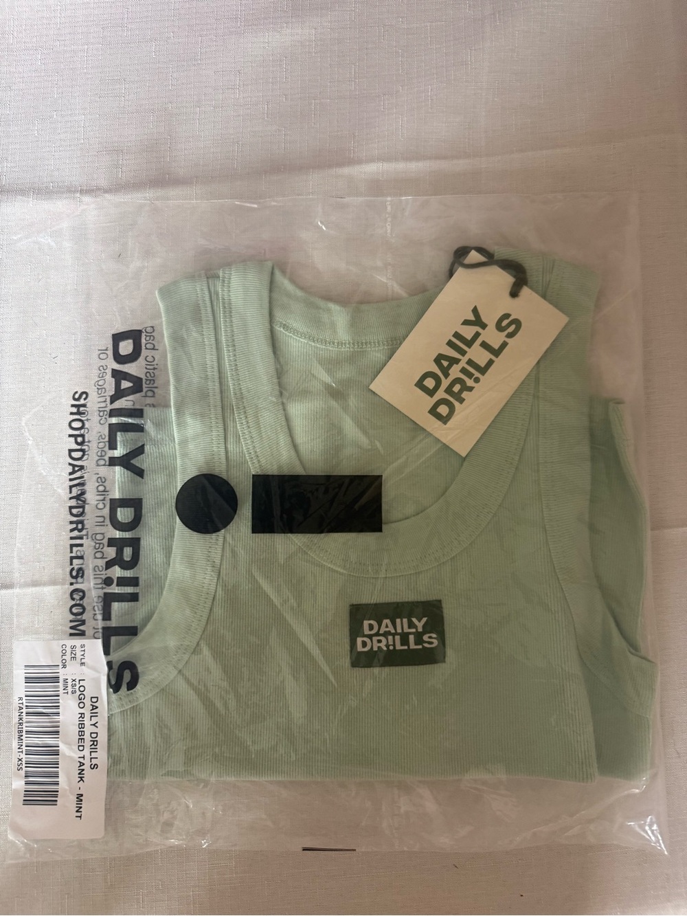 Daily Drills Mint Green Ribbed Tank Top